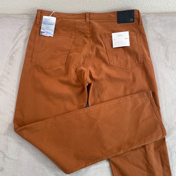 AG Adriano Goldschmied Graduate Tailored Leg Jeans Men 38x35 Brown NWT $188